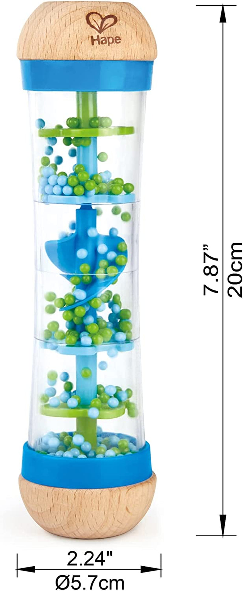 Hape faiseur de pluie | mini jouet musical avec clochettes en bois, bleu Jouets Bebe Naty Shop