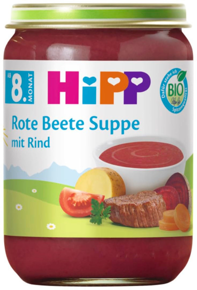 Soupe bio Hipp à partir de 8 mois Soupe de betterave au bœuf, 190G, 6 paquets (6X190G) Mère et Enfant Naty Shop Default Title