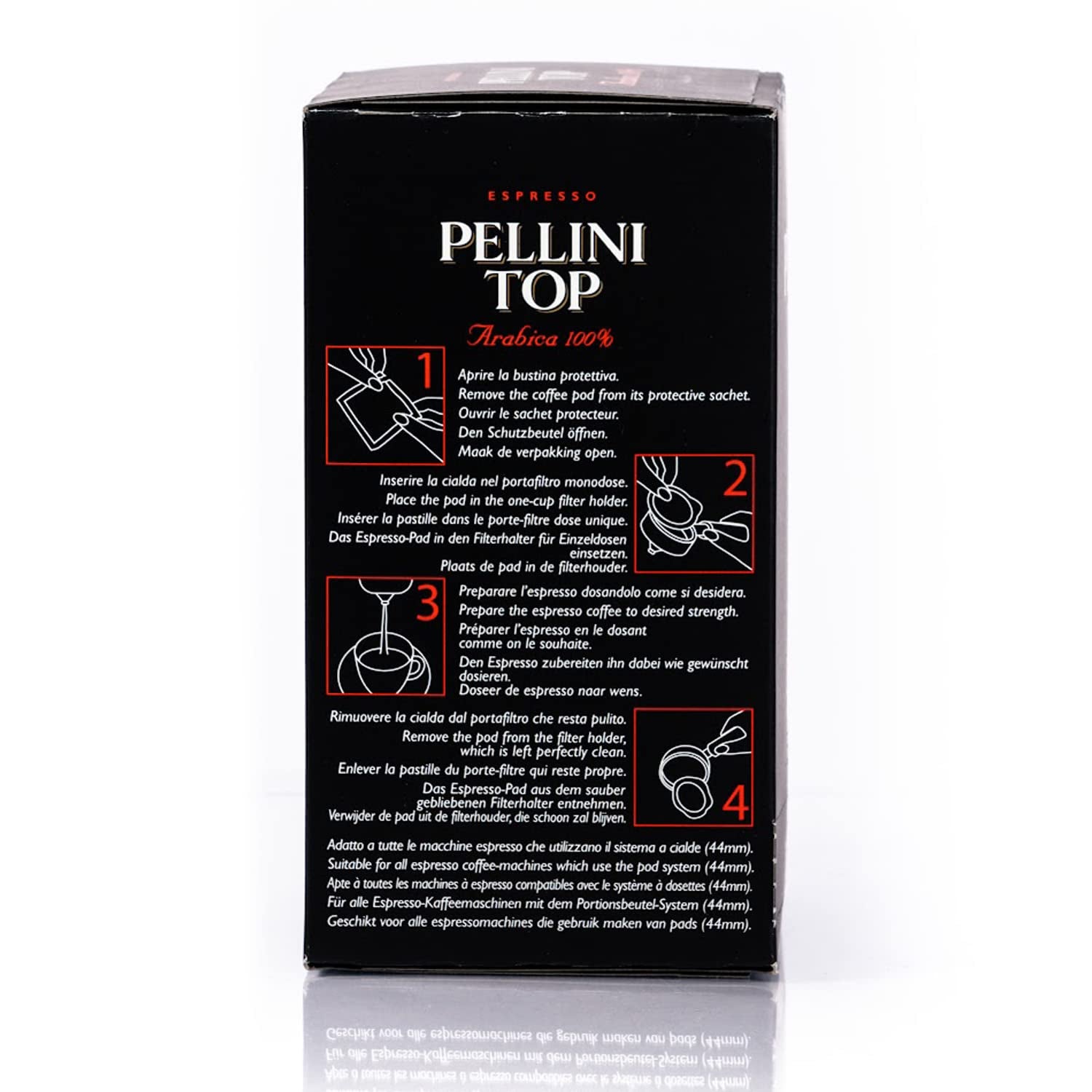 Pellini Caffè, Espresso Pellini Top 100% Arabica - 6 paquets avec 18 dosettes (6x126 g, total 108 dosettes)