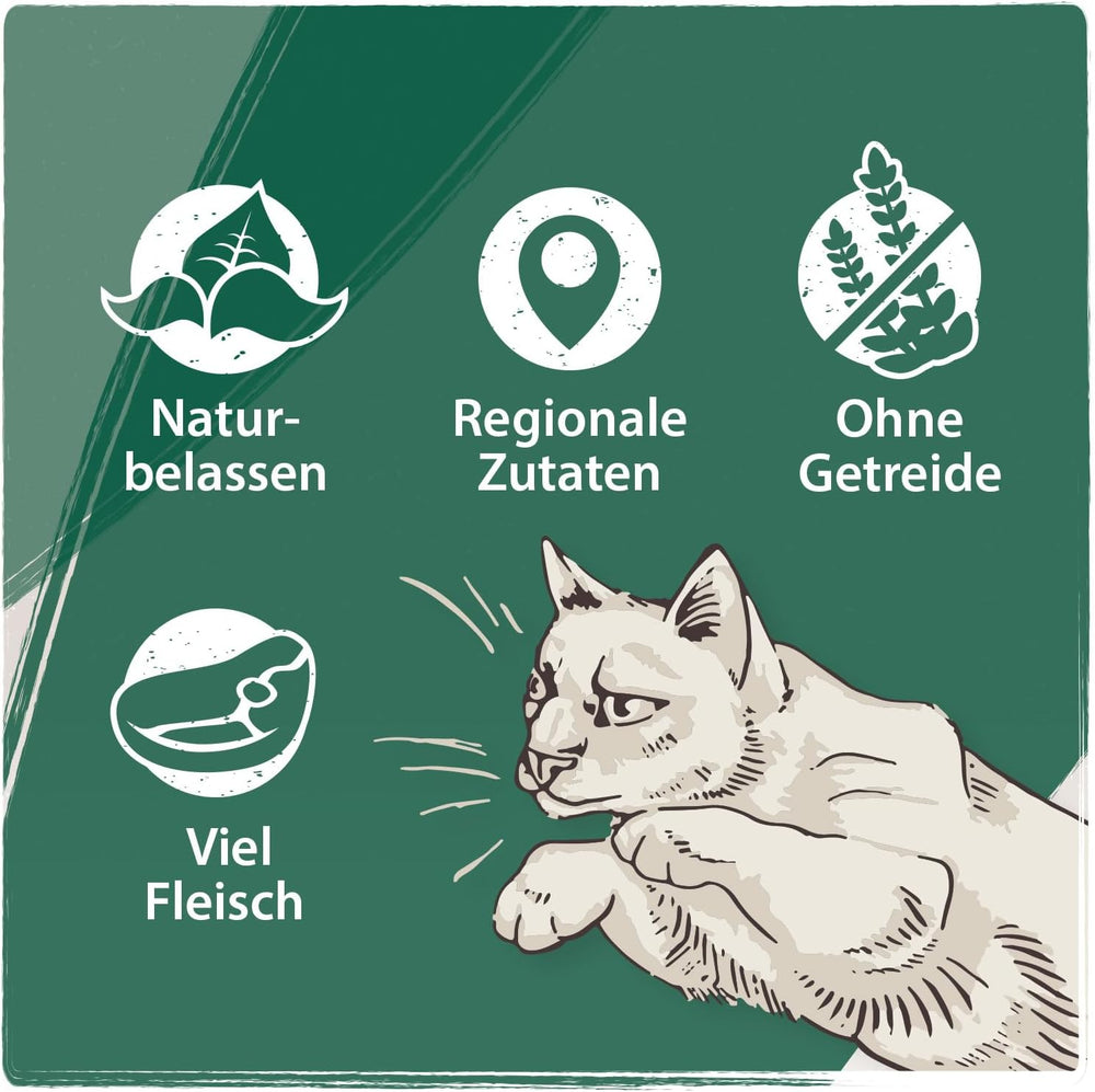 Venandi Animal - Premium Nassfutter für Katzen, Probierpakett I, Chicken, Pute, RInd, 6 x 200 g (6er Pack), getreidefrei und naturallassen