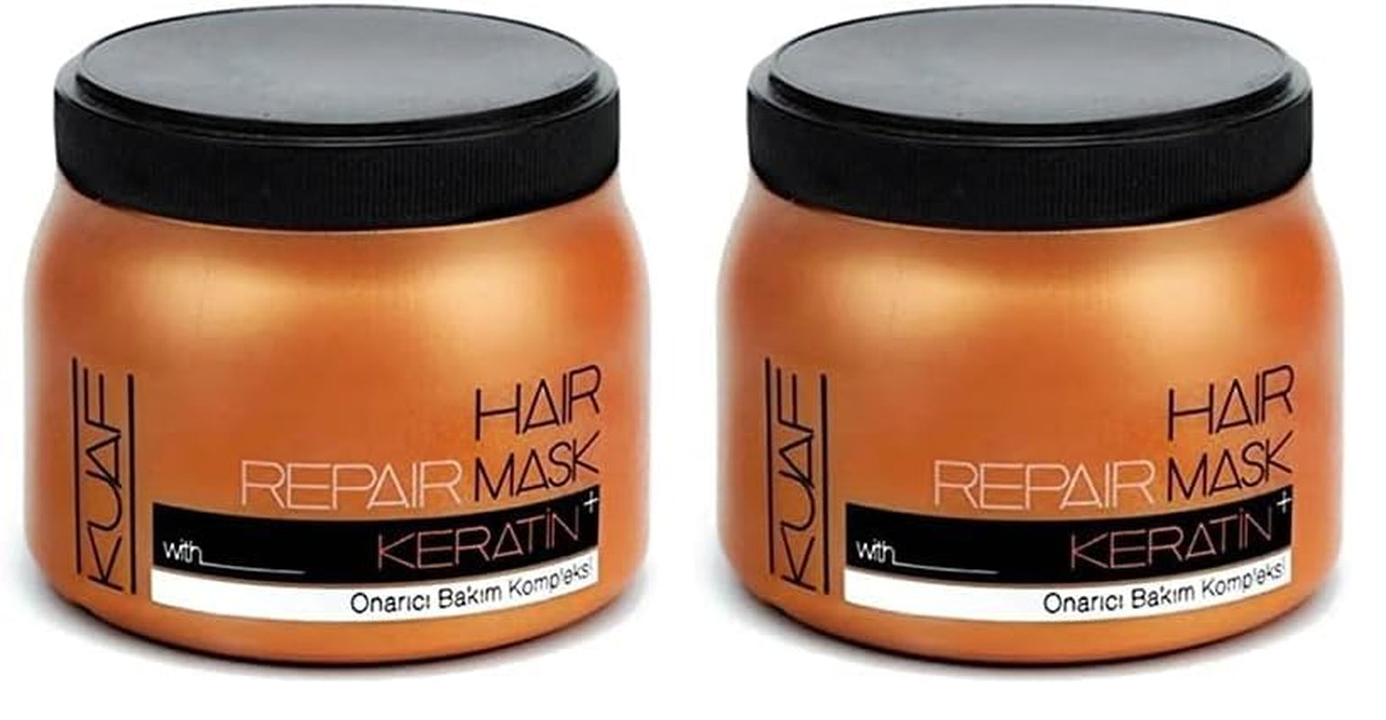 Kuaf Professional Keratin Hair Mask 500 ml - Masque capillaire Traitement capillaire Masque de soin capillaire Masque capillaire (Pack de 2) Naty Shop Hair Mask Pack de 2