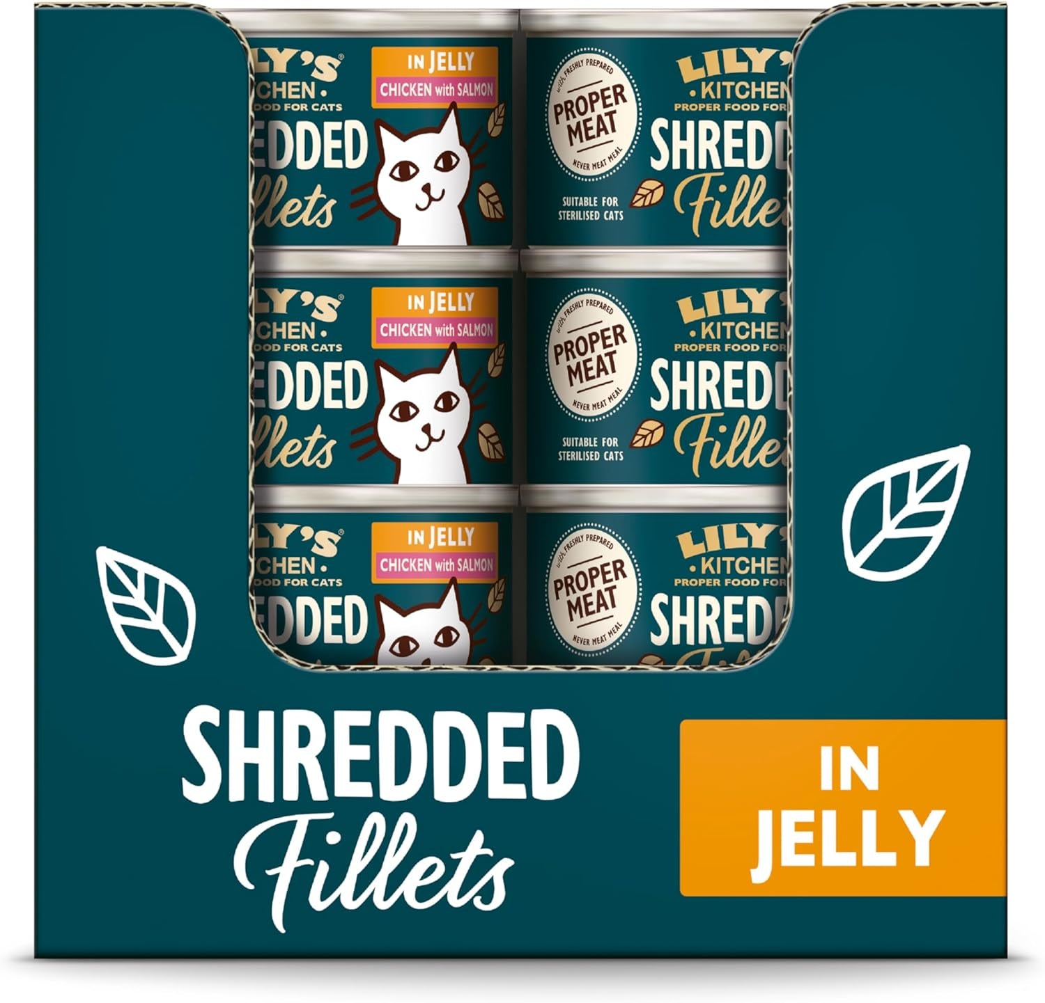 Lily's Kitchen Aus Naturichen Ingredient hermestellung Filets cuits dans de la gelée avec des cuisses et des laches ausgewachsen Nassfutter für Katzen Dose de 70 g