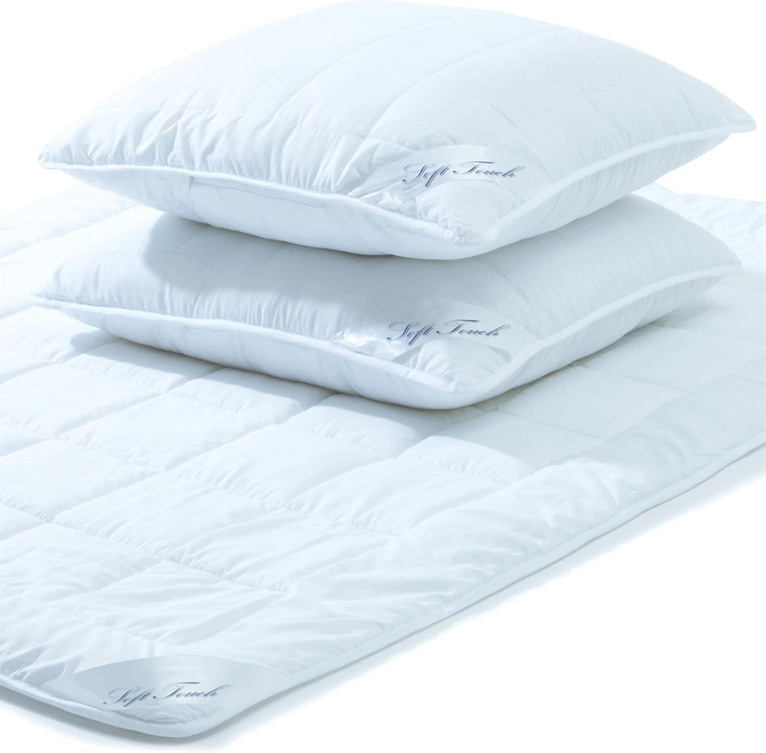 Aqua-Textil Soft Touch Parure enfant Couette 100 X 135 Cm 250G et 350G avec oreiller 40 X 60 Cm 150G Couette 4 saisons Climatisée Oeko-Tex Couettes et couettes Naty Shop 200X240 Cm + 2X 80X80 Cm Hiver