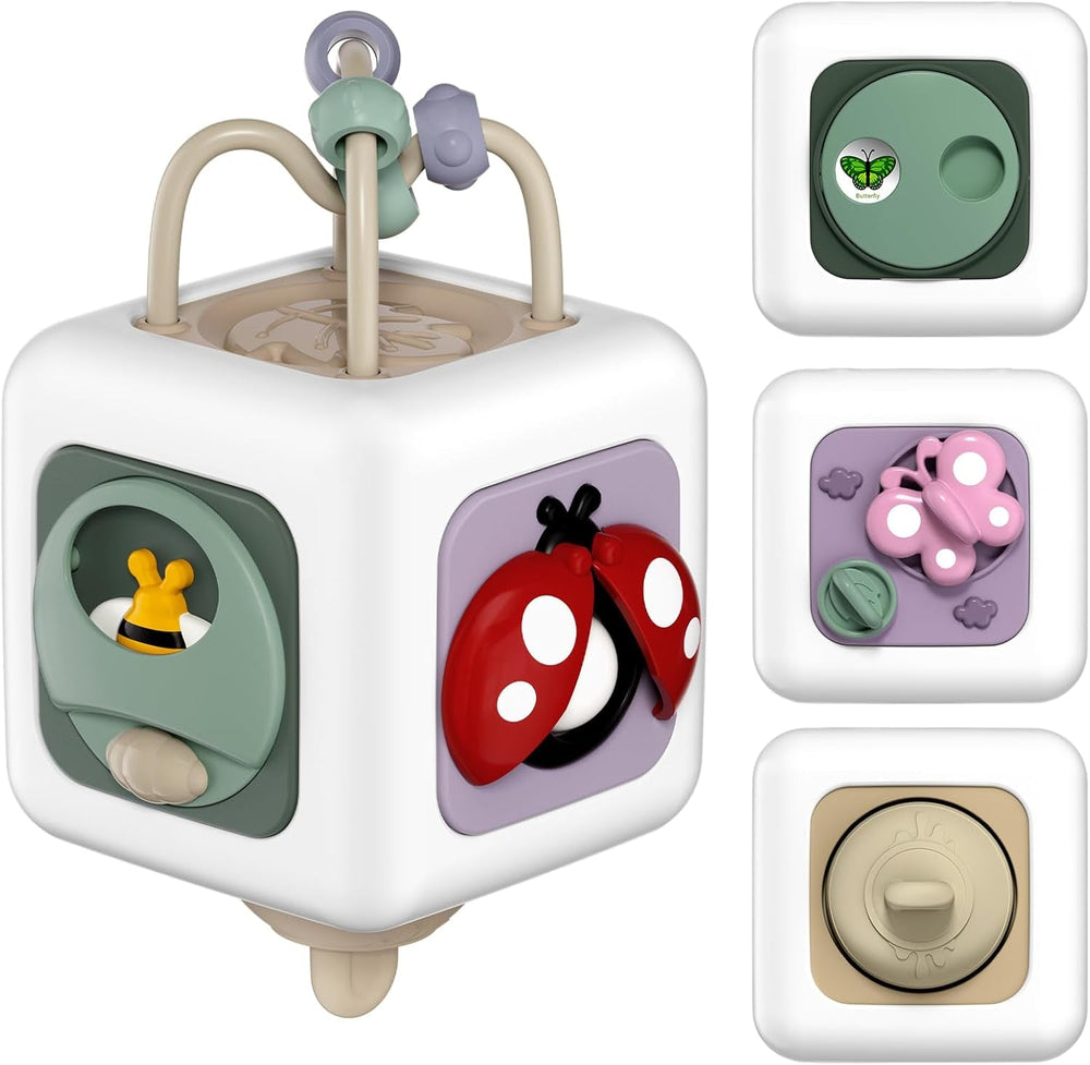 Jouet sensoriel pour les tout-petits de 1 à 3 ans | Jouet Montessori pour les enfants à partir de 1 an | Jouet de voyage pour bébés de 12 à 18 mois | Cube d'activités, cadeau anniversaire ou Noël pour les 1 an