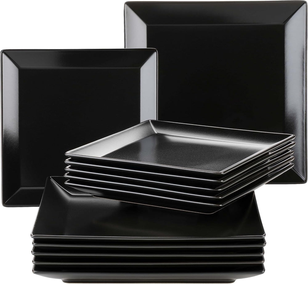 MÄSER Manhattan City service de table en porcelaine pour 6 personnes, noir