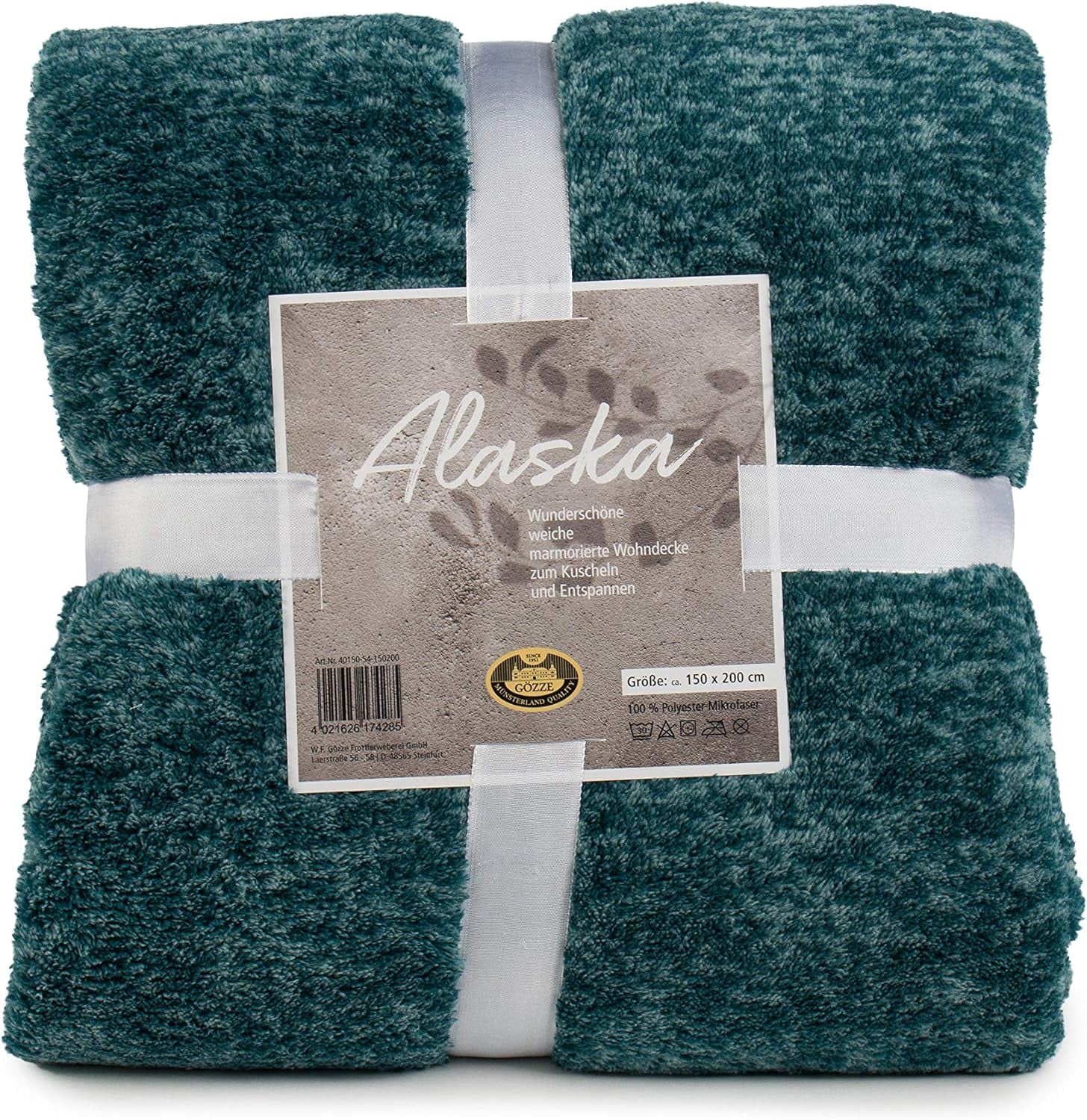 Gözze - Couverture marbrée vivante et confortable, 150 X 200 Cm - Lits et couvertures essence Besuche den Gözze-Store