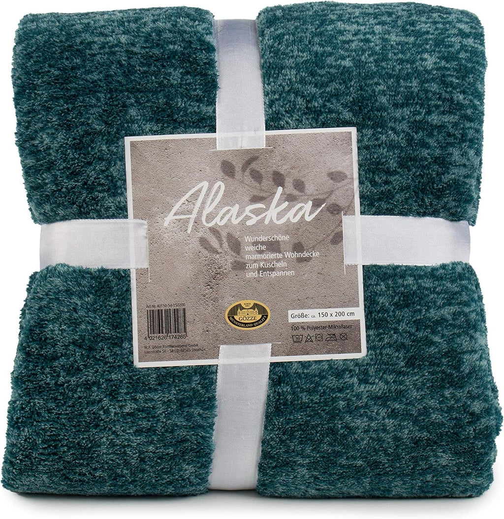 Gözze - Pătură living și confortabilă marmorată, 150 X 200 Cm - Petrol Paturi si Cuverturi Besuche den GÃ¶zze-Store