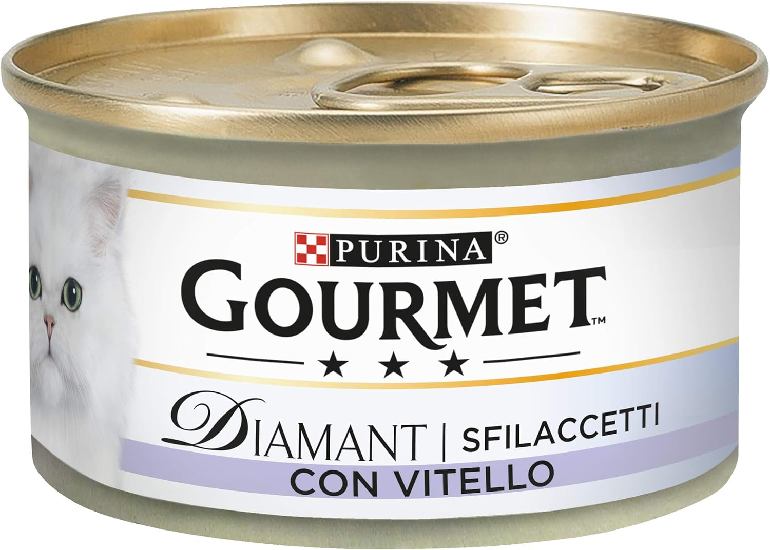 Hrană umedă Diamant pentru pisici adulte, fileuri cu carne de vițel, 24 de conserve a câte 85 g fiecare