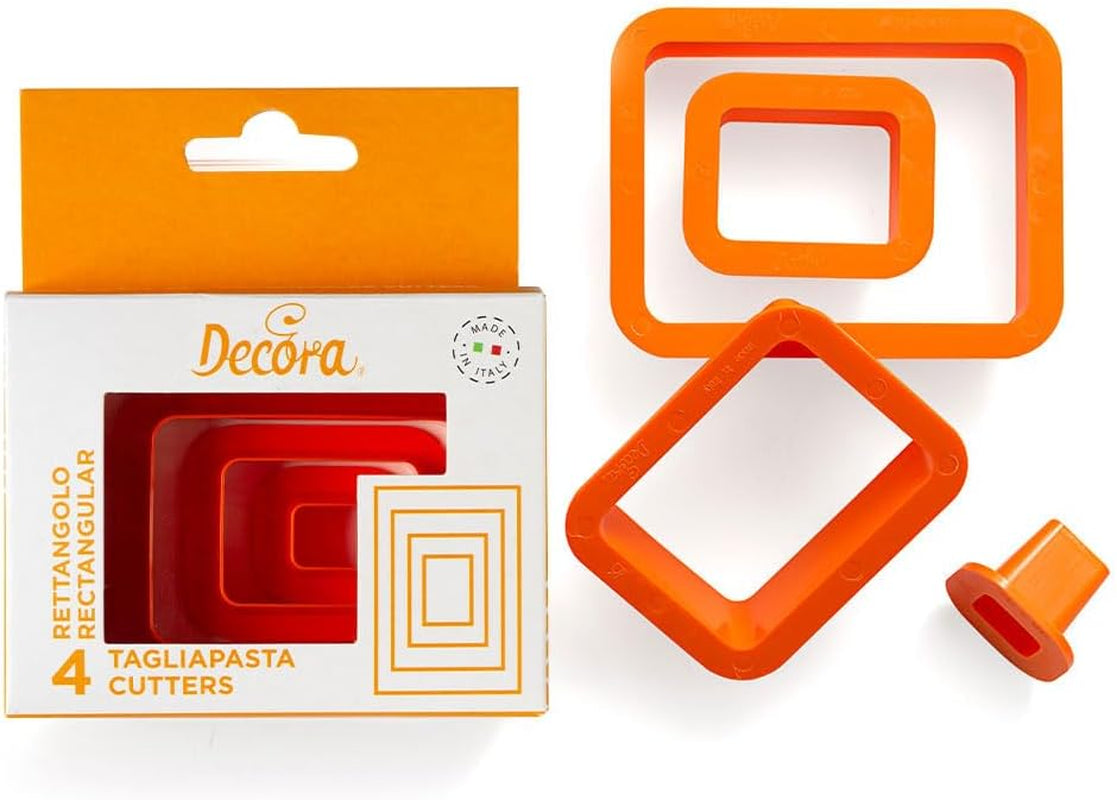 0255309 Lot de moules à biscuits rectangulaires, lisses, 4 pièces 1,5-3,5-5,5-7,5 H2,2 cm