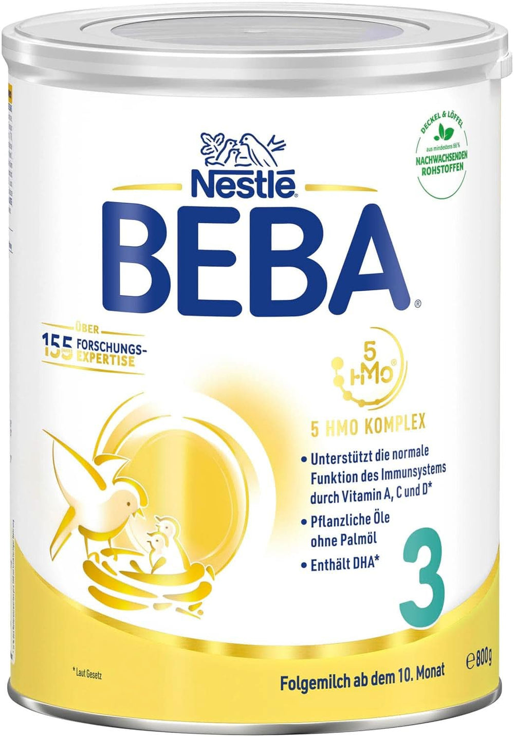 Nestlé BEBA 3 Lait de suite en poudre, préparation de suite à partir de 10 mois, pack de 3 (3 X 800G) Mère et Enfant Naty Shop