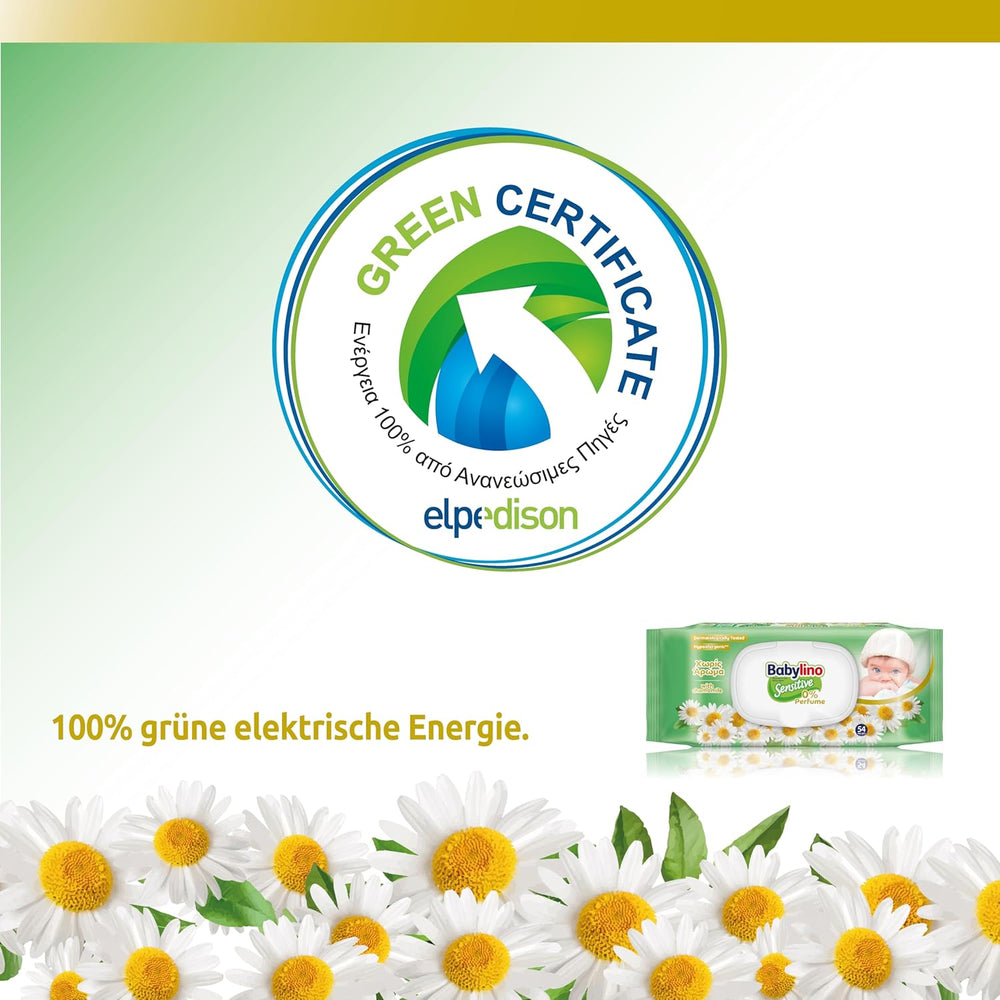 Lingettes pour bébés sensibles, 0 % de parfum, formule 98 % naturelle qui rétablit l'équilibre du pH de la peau, sceau de fraîcheur, 54 lingettes