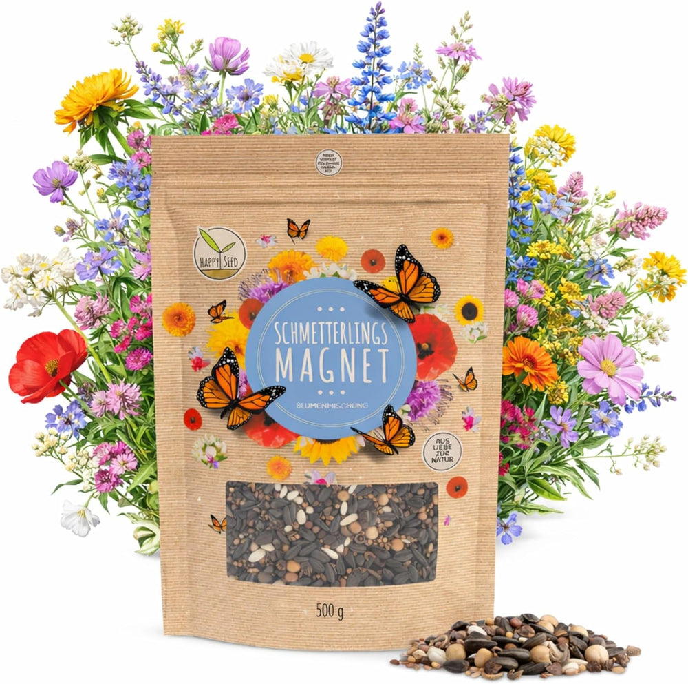 100 g de graines de papillon pour une prairie fleurie colorée – Mélange de graines de fleurs sauvages colorées et riches en nectar pour papillons