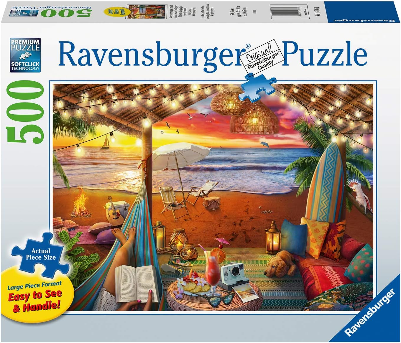 Ravensburger Puzzle 16795 - Coucher de soleil sur la plage - Puzzle de 500 pièces pour adultes et enfants de 10 ans et plus avec des pièces de puzzle plus grandes [Exclusivement sur Amazon] Puzzle Naty Shop