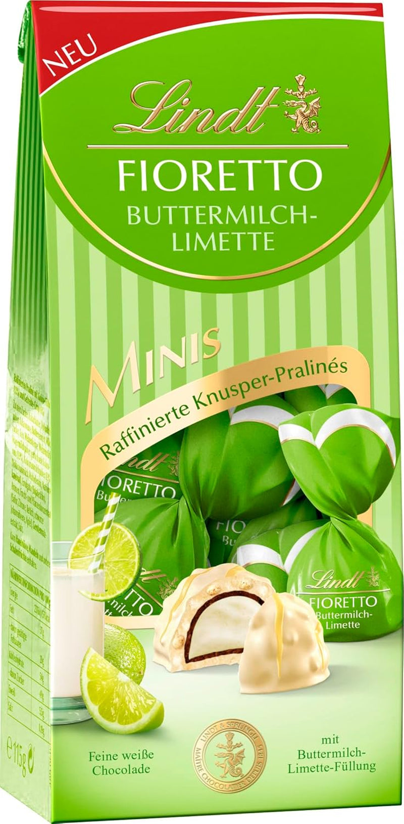 Lindt Chocolat FIORETTO Maxi Zabaione, coffret cadeau 138 grammes Naty Shop 115 grammes Lait et citron