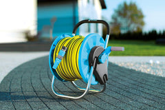 Enrouleur de tuyau CELLFAST, enrouleur de tuyau d'arrosage résistant à la corrosion, empêche le tuyau de se plier, 1/2" 45 m Aluplus