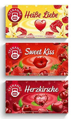 Teekanne Set ceai de fructe 3 sortimente, Cireșe, Sweet Kiss, Heiße Liebe (3 x 45 g)