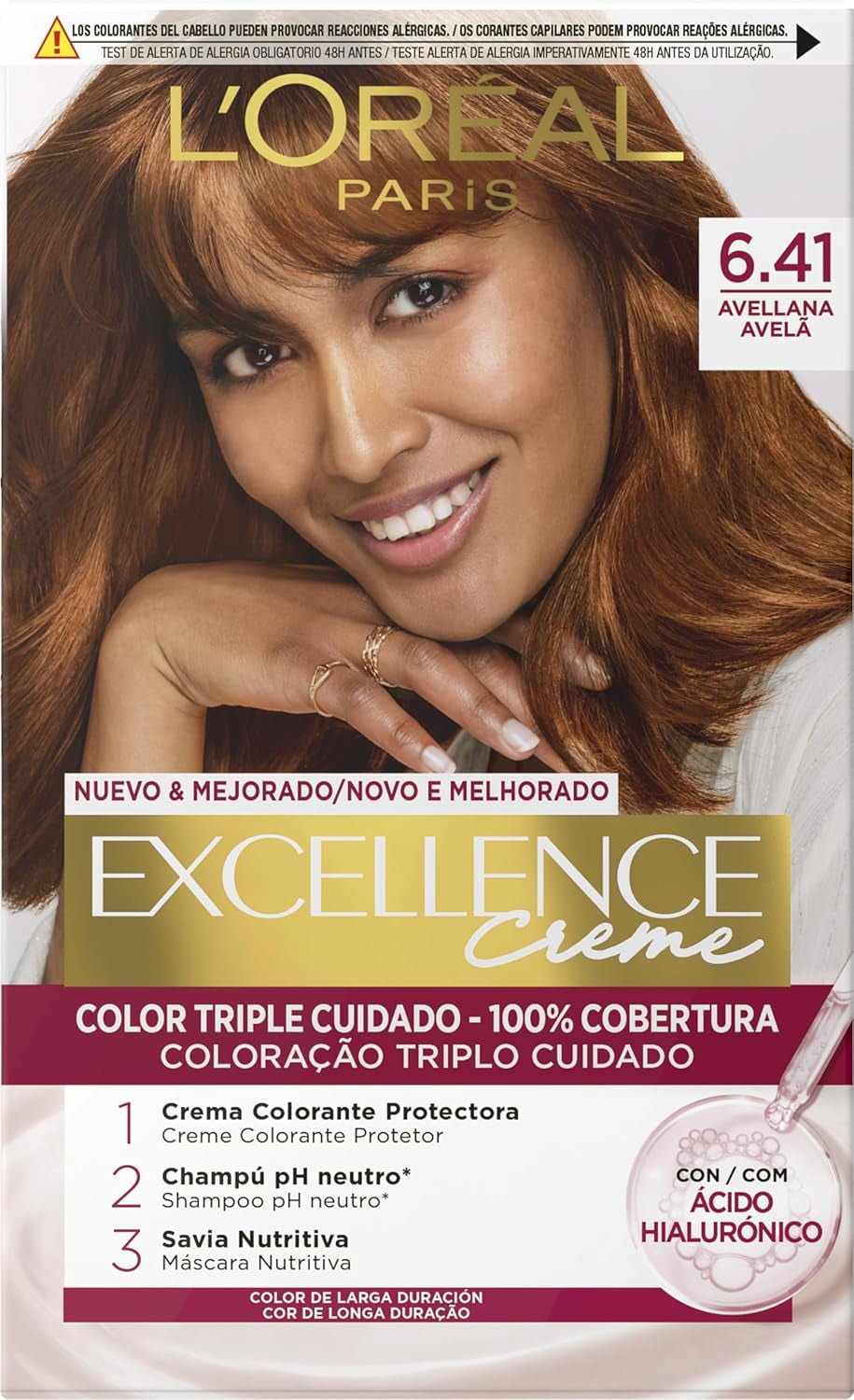 L'Oréal Excellence Creme N.1 Teinture capillaire Naty Shop 6.41 Noisette 1 pièce (paquet de 1)