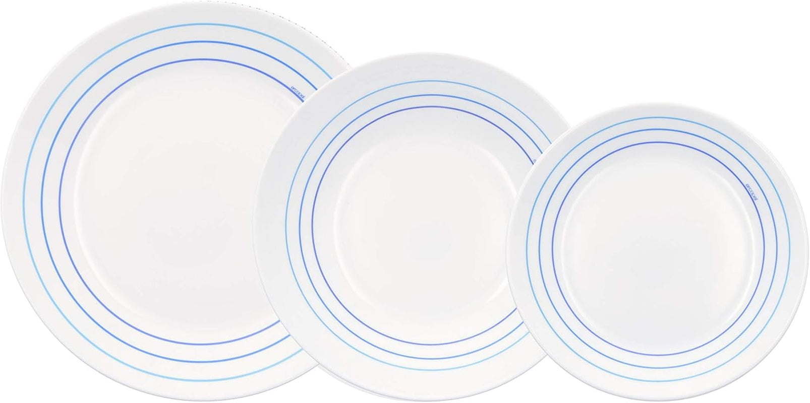 Luminarc Domitille Tafelservice, 18-Teilig, Opal, Keramik, Weiß Services de table Naty Shop Avrei Blau