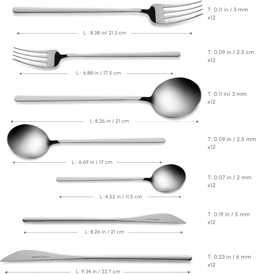 Karaca Focus Elegance, set de couverts 84 pièces, 12 personnes Cuisine Naty Shop