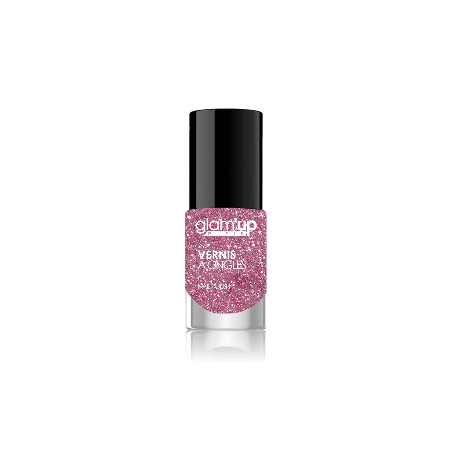 Glam'Up Paris, vernis à ongles ultra brillant, longue tenue et à séchage rapide, n°1. 129, paillettes roses