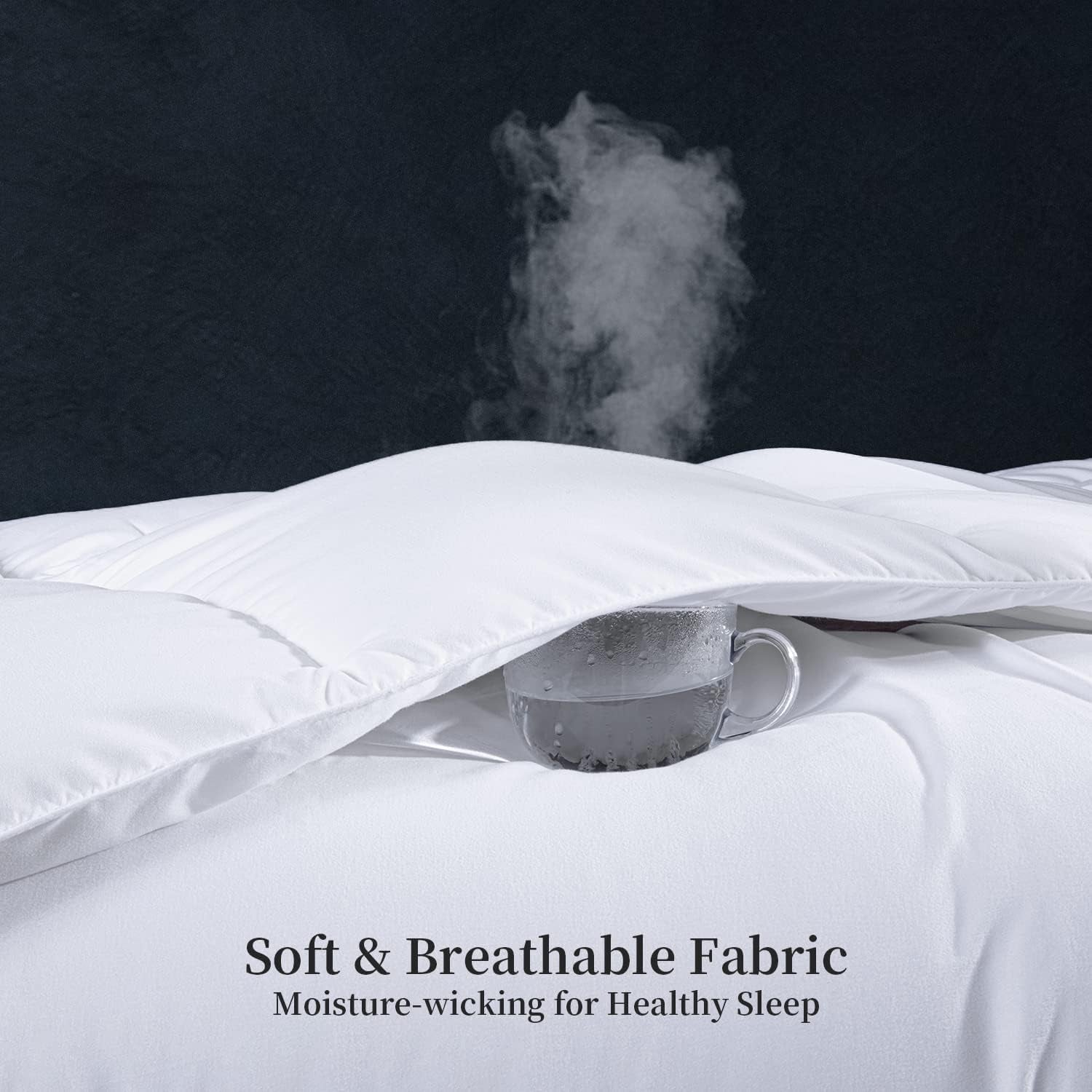 Kingsley Trend Couette alternative en duvet blanc pour toutes les saisons, toutes saisons, couette king size (2,6 m x 2,3 m), couettes et couettes douces et lavables en machine Naty Shop