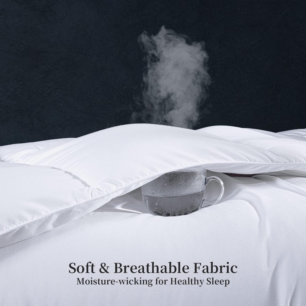 Kingsley Trend Couette alternative en duvet blanc pour toutes les saisons, toutes saisons, couette king size (2,6 m x 2,3 m), couettes et couettes douces et lavables en machine Naty Shop