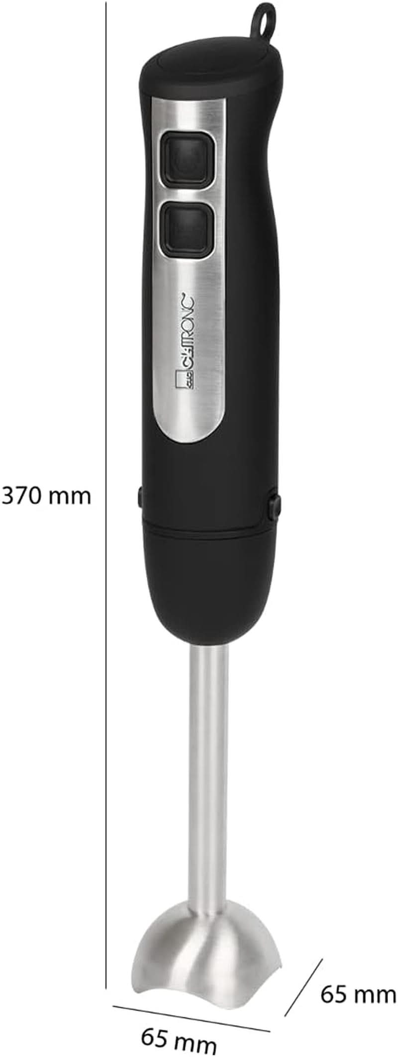 Clatronic Stabmixer SM 3739 Pürierstab, Handmixer, Mixer Für Smoothie, Shakes, 2 Stufen-Schalter, Multizerkleinerer, Edelstahl-Stab and Messer, Aufhängeöse, 800 Watt Motor, Schwarz-Edelstahl Mother and Child Naty Shop