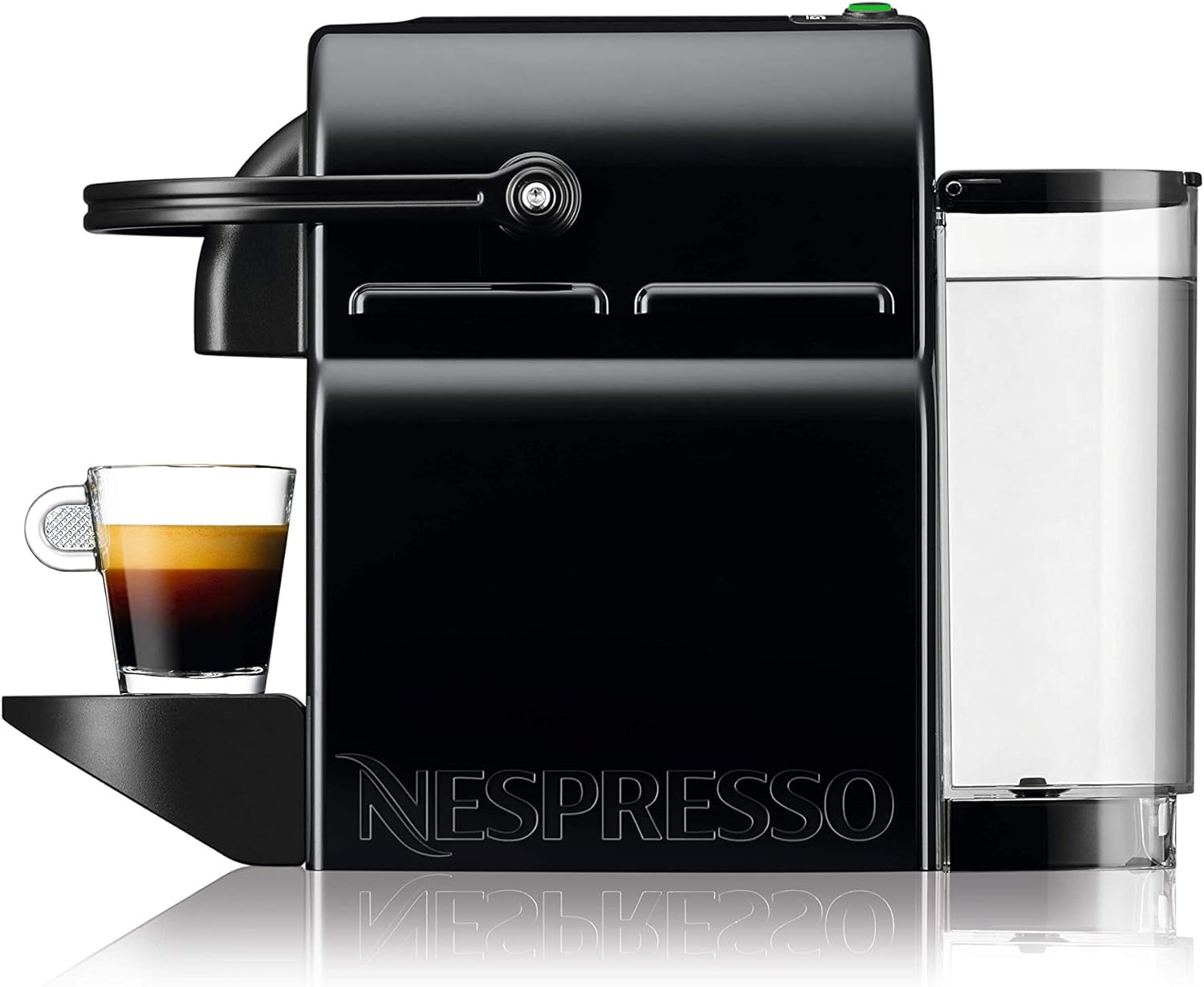 Machine à expresso à capsules Nespresso De'Longhi EN 80.B Inissia, pompe haute pression et fonction d'économie d'énergie, arrêt automatique après 9 minutes, volume de tasse pour expresso et poumon, réservoir d'eau 0,7 l, noir