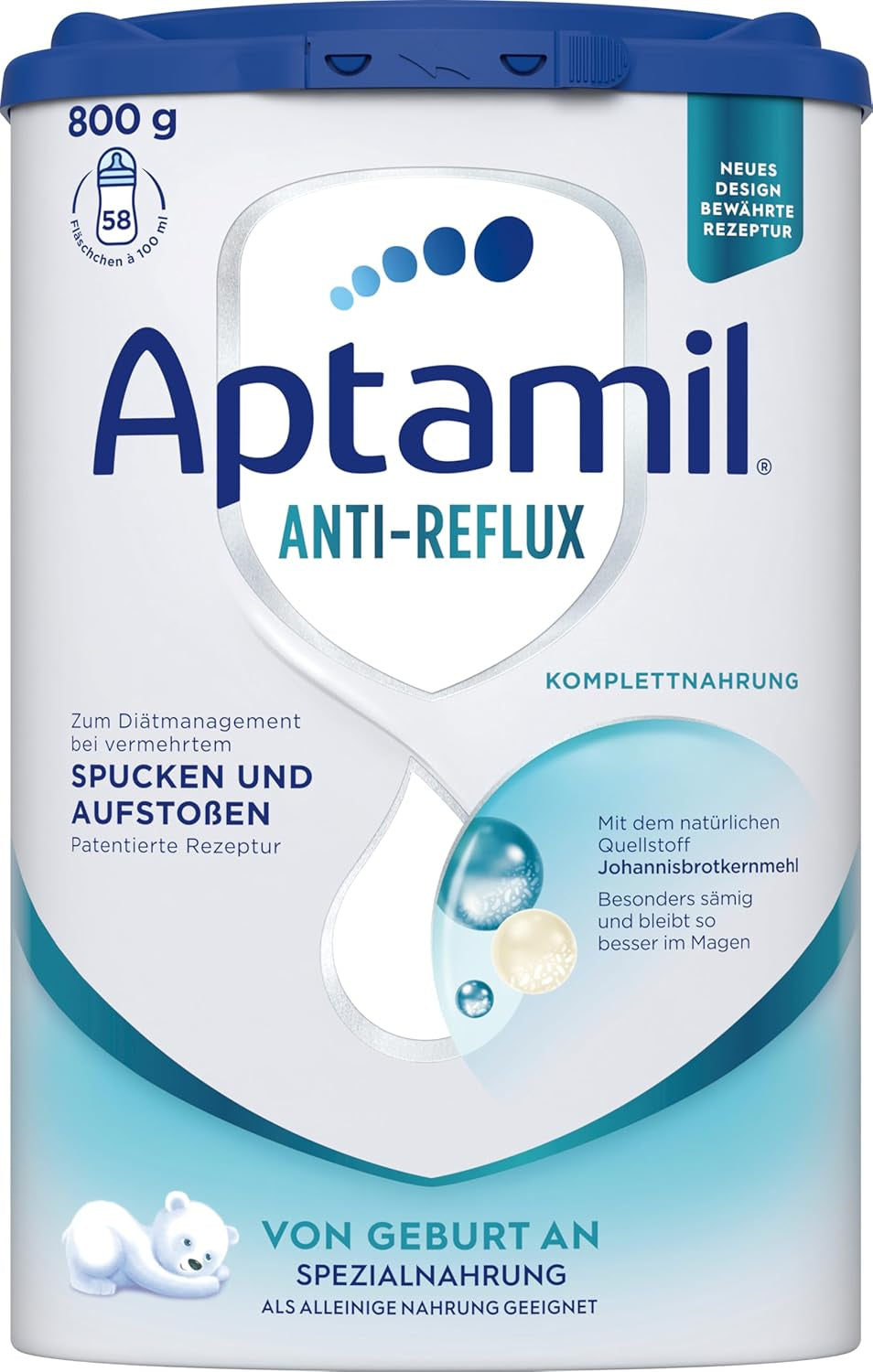 Aptamil Anti-Reflux - Formule Complète Dès la Naissance Gestion Diététique Vomissements & Régurgitations Aliment pour Bébé Lait en Poudre 1 x 800 g