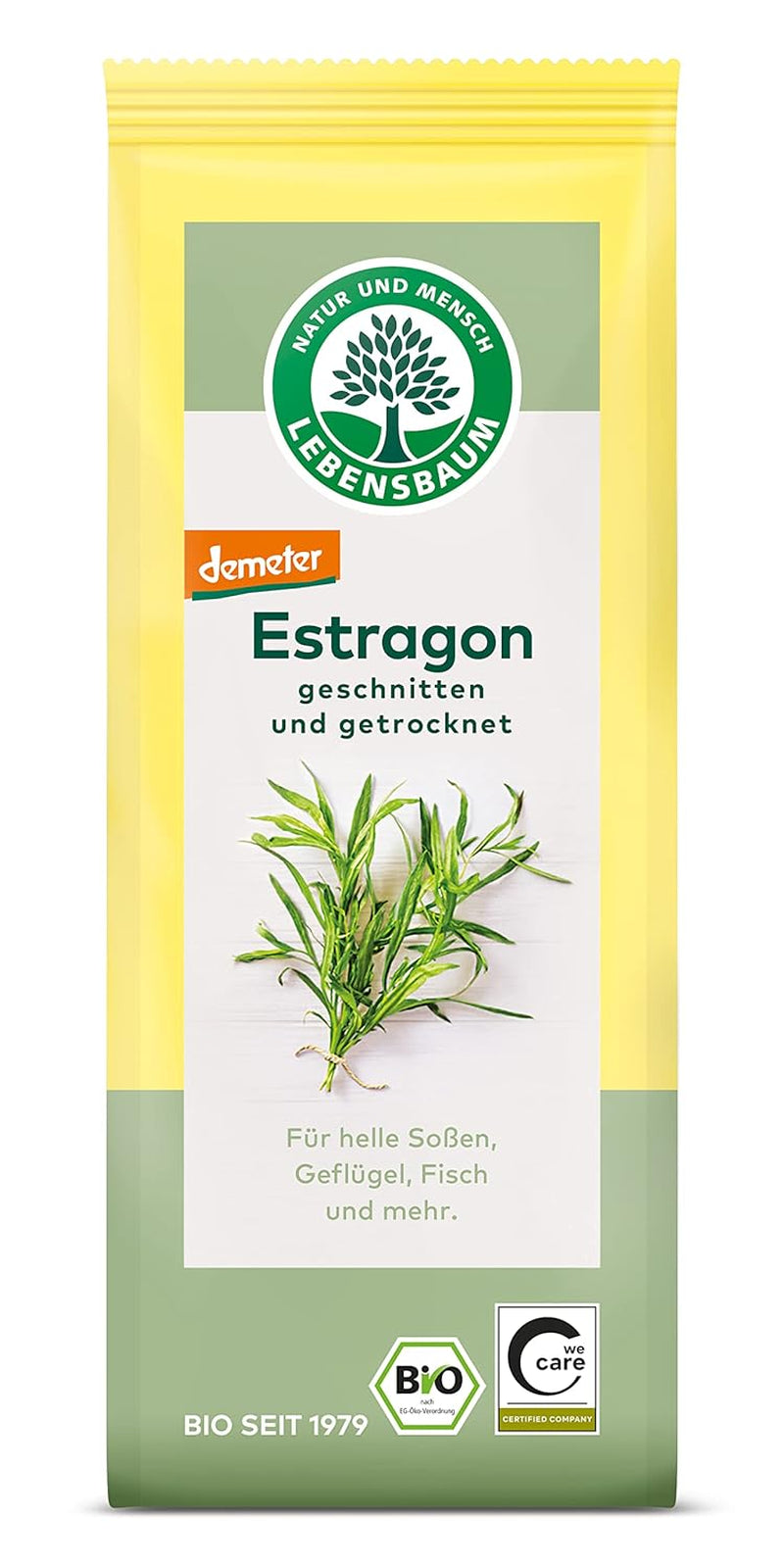 Lebensbaum Liebstöckel geschnitten, Bio-Gewürz mit würzigem Geschmack, Maggi-Kraut für Suppen, Marinaden, Fleisch- und Fisch-Gerichte, végétalien, 15g