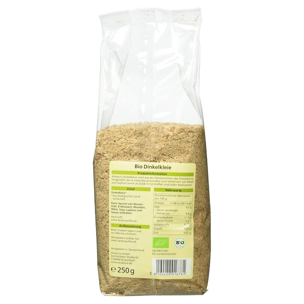 Bio Dinkel-Kleie, 250G Céréales Naty Shop