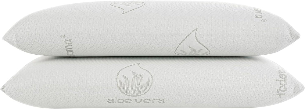 Todocama - Oreiller à mémoire de forme, aloe vera, 2 pièces, 70 cm, blanc Oreillers standards Naty Shop