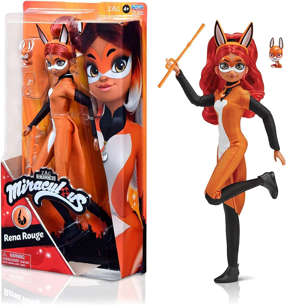 Bandai - Miraculous Ladybug - Poupée Marinette Changement de Couleur Surprise - Poupée Articulée Miraculous, 26 cm + 3 Surprises - Modèle Aléatoire - P50390 Poupées Naty Shop Rena Rouge