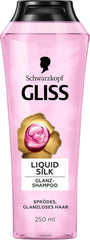 Gliss Shampooing Soie Liquide (250 ml), pour cheveux fragiles et ternes Douche et bain Naty Shop