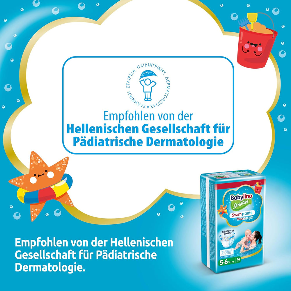 Couches Sensitive Swim Pants, pour mer et piscine, taille 5-6 (plus de 14 kg), 84 pièces