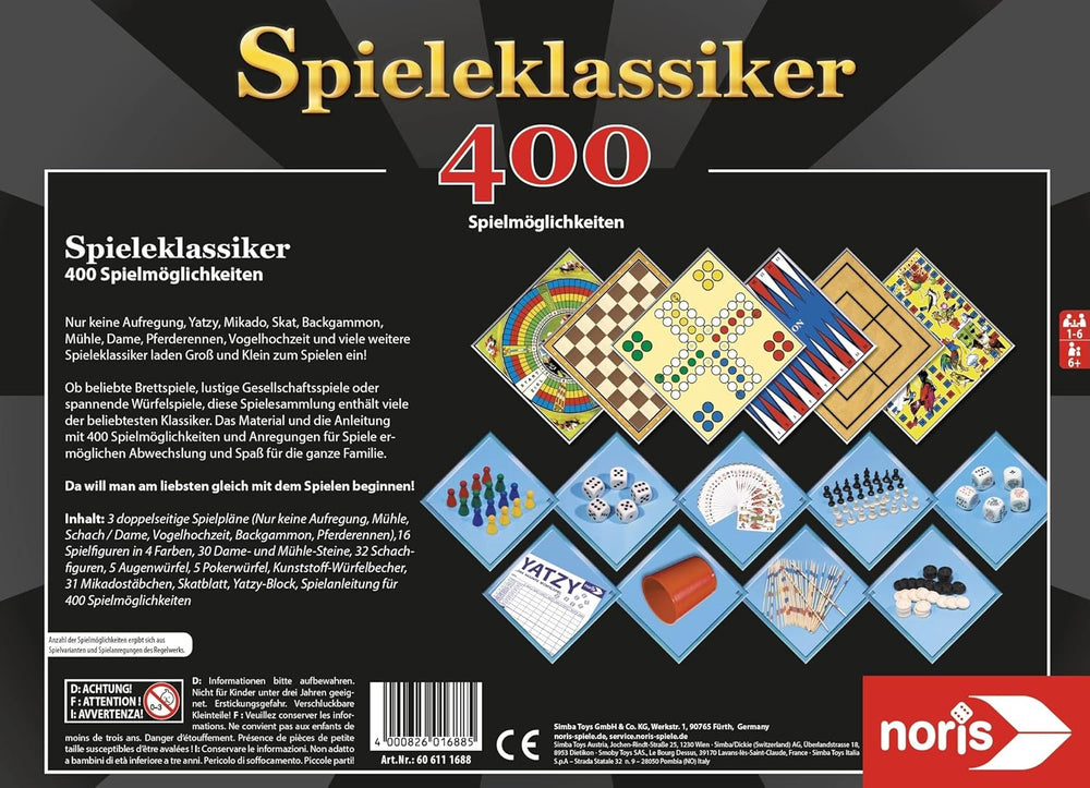 Jeux classiques Noris 606111688 avec 400 options de jeu
