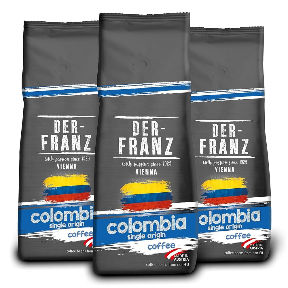 Café biologique Der-Franz Espresso, force 5/5, Arabica et Robusta biologiques, grains entiers Naty Shop Coffee 3 x 500 grammes Colombie