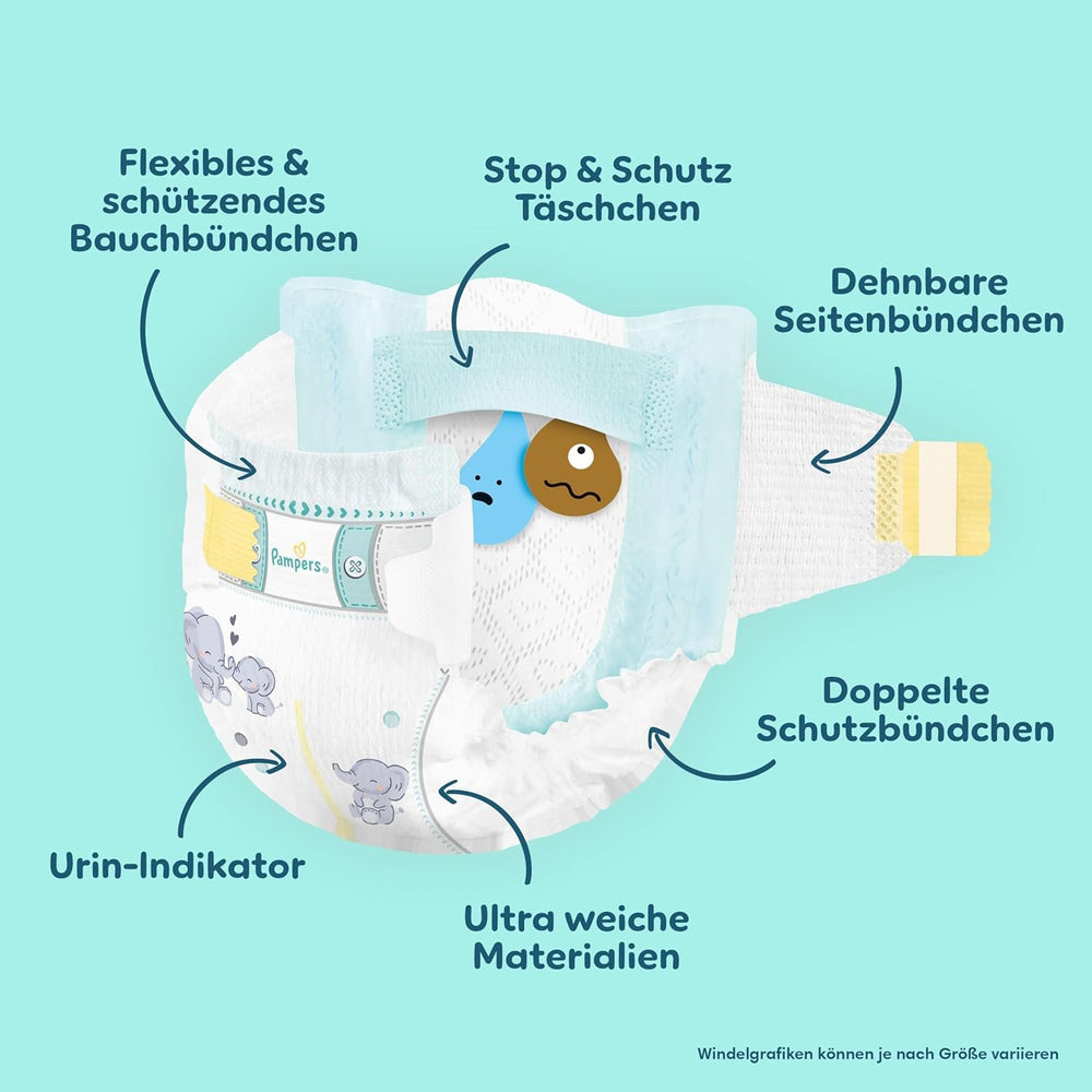 Pampers Premium Protection Taille 6, 144 couches, 13 kg-18 kg, notre protection n°1 contre la peau et les fuites