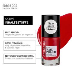 Benecos 20-Free vernis à ongles végétalien, rouge vintage - vernis à ongles à base de plantes - séchage rapide et longue durée - perméable à l'eau - enrichi en biotine - 5 ml