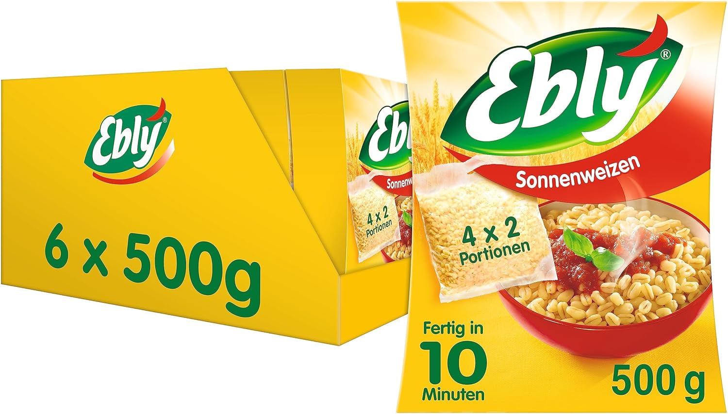 ® Blé séché au soleil, en sachet, bouilli, 10 minutes, 6 x 500g
