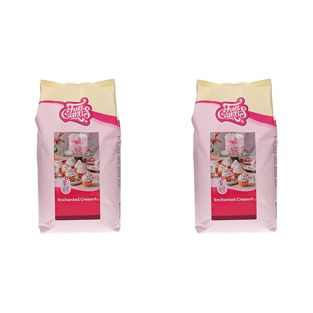 Funcakes Mix Für Enchanted Cream®: Einfach Zu Berübenende, Sehr Leichte Und Fauschige Schneeweiße Creme, Perfekt Zum Füllen Und Abdecken Von Kuchen Ouer Als Belag Für Cupcakes, Halal., 900 G Mélange pour la pâtisserie et la cuisson Naty Shop 4 Kg (Packung Mit 2) Vanille