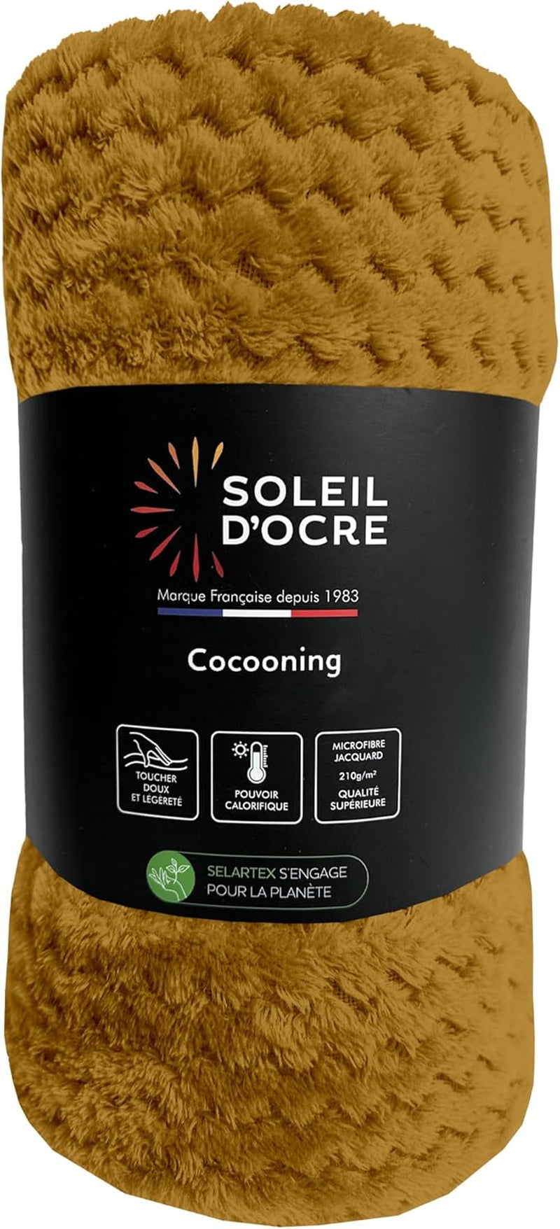 Couverture Soleil D'Ocre, 180 X 220 Cm, Cocooning, jaune moutarde Lits et Couvertures Besuche den Soleil d'ocre-Store Titre par défaut