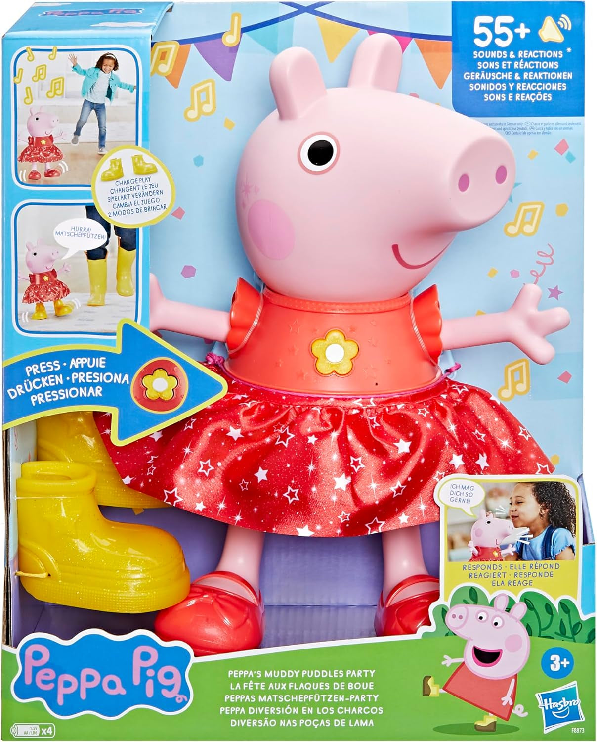 Peppa Pig Peppa'S Mud Puddle Party Doll - Version allemande, poupées roses ou roses Naty Shop