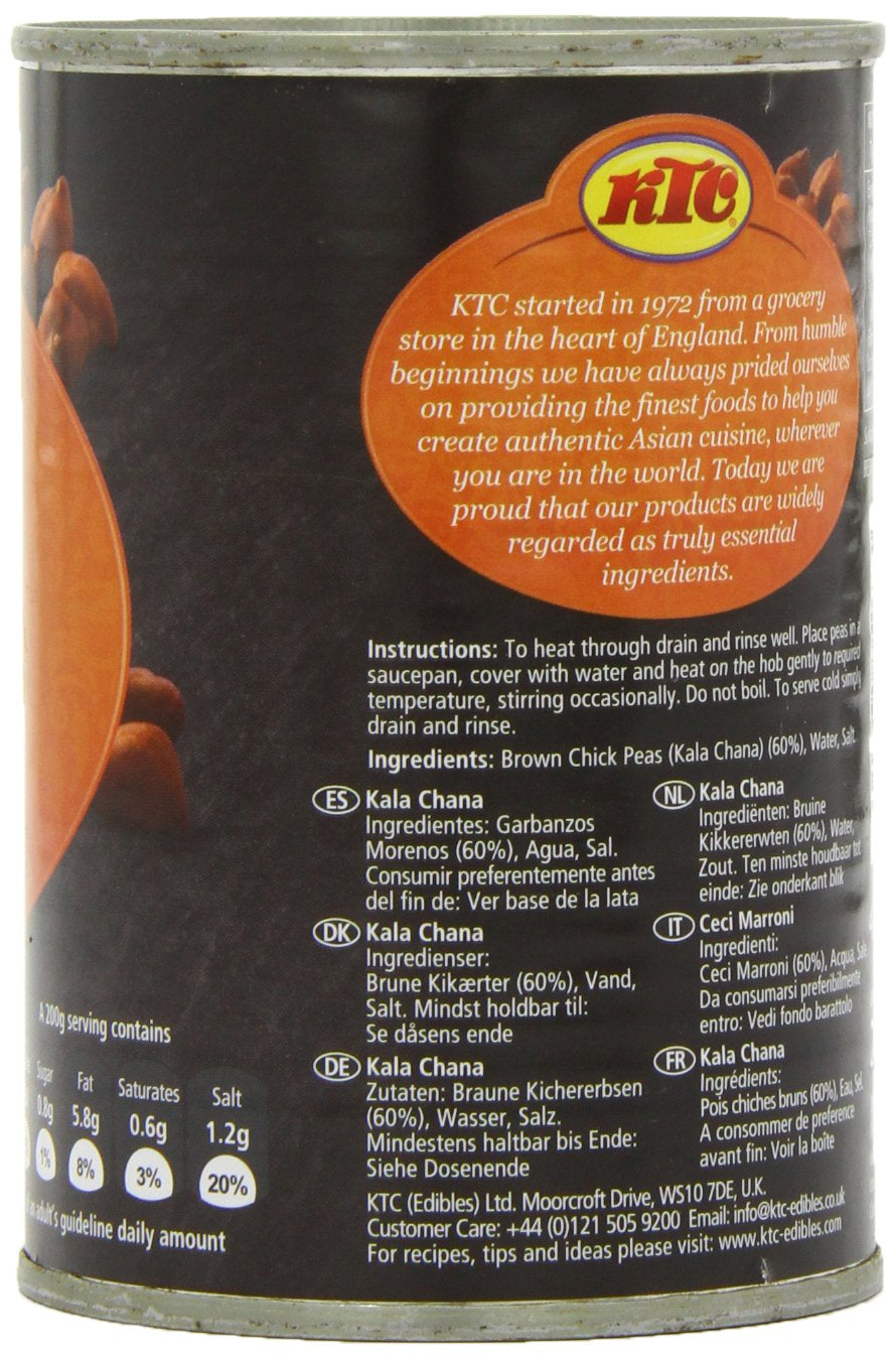 - Pois chiches bruns (en conserve), paquet de 12 (12 x 400g)