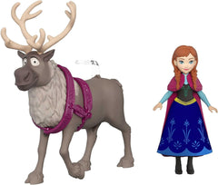 Mattel DISNEY Poupée et figurine animale La Reine des Glaces Anna et Sven, inspirées des personnages animés, membres mobiles, jupe et cape amovibles, pour enfants à partir de 3 ans, HLX03 Naty Shop Dolls