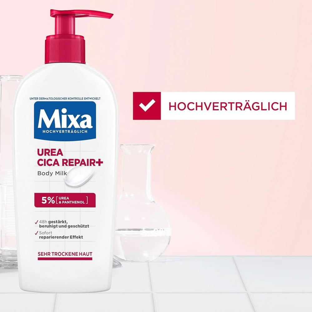 Mixa Urea Cica Body Lotion XXL, À l'urée et au panthénol régénérant, Lait corporel apaisant et protecteur, Pour peaux sèches, 400 ml Douche et bain Naty Shop