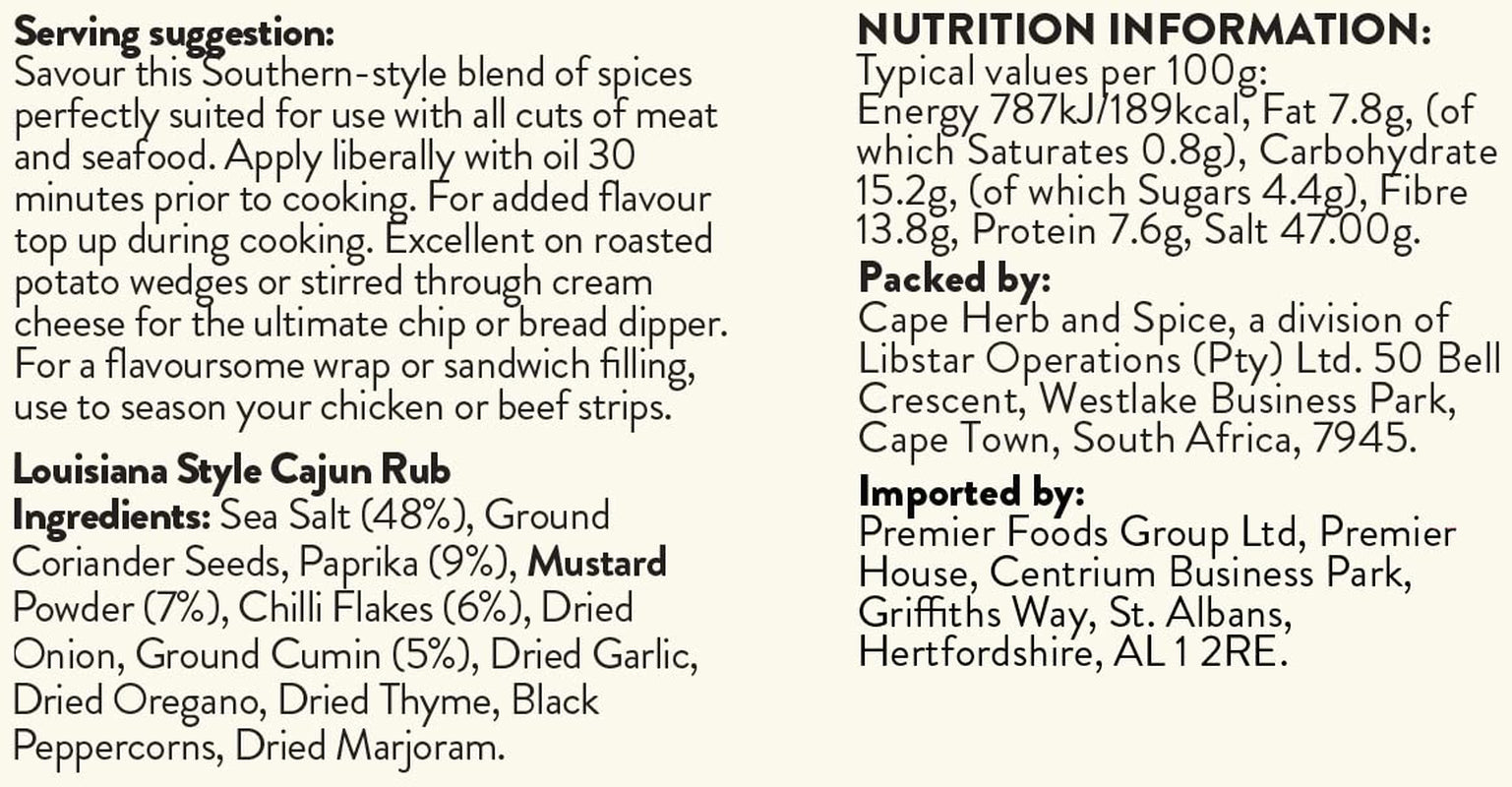 Rub, Louisiane Cajun g, 100 g