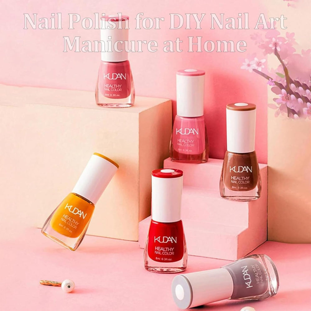 Ensemble de 4 vernis à ongles – Vernis à ongles à base d'eau à séchage rapide et longue durée – Vernis à ongles DIY (Nude Normal Style 4 Piece Set)