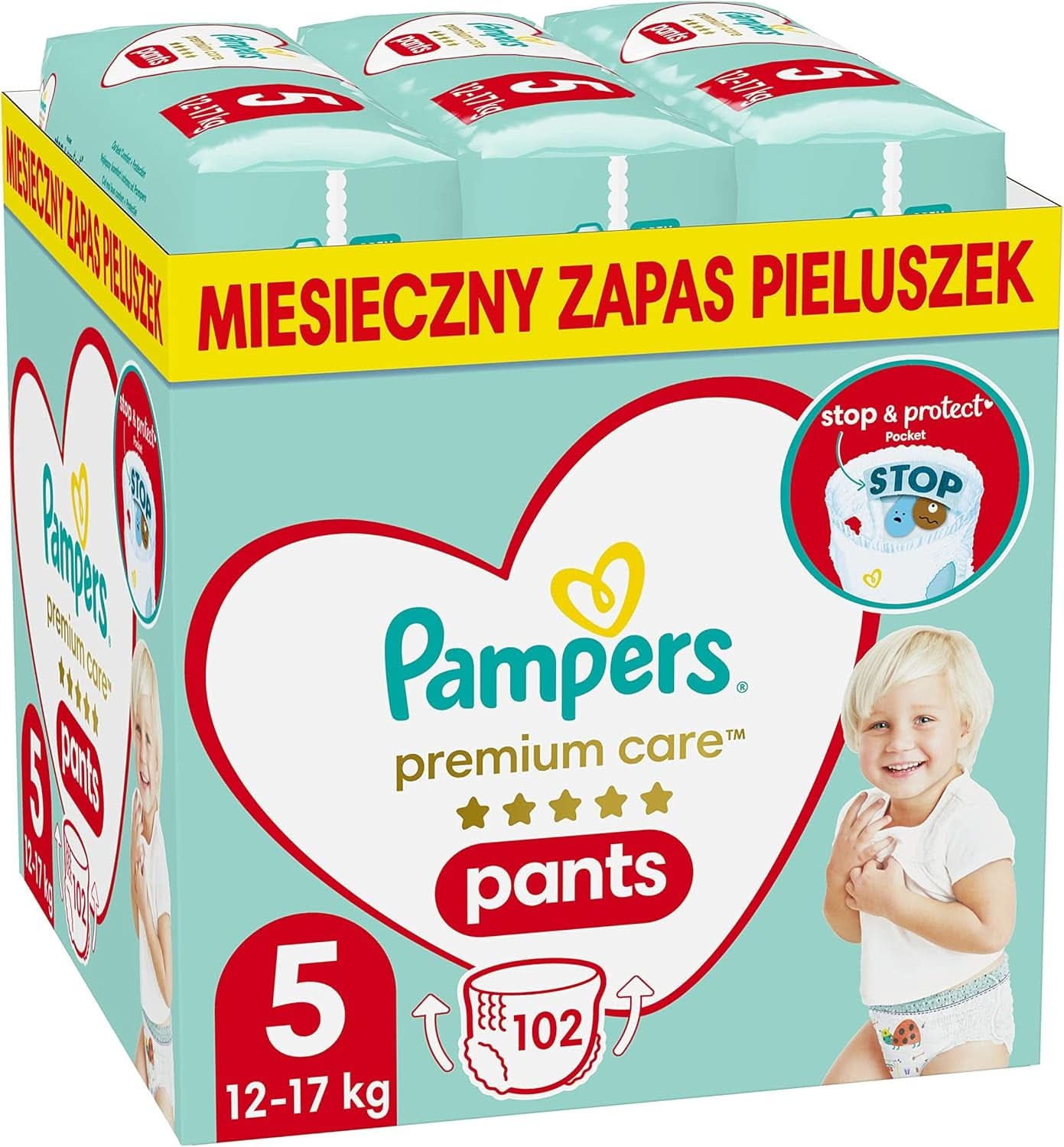 Pampers Pants scutece tip pantaloni cu antiscurgere Stop & Protect la spate Mama si Copilul Naty Shop Marimea 5 (1 pachet)