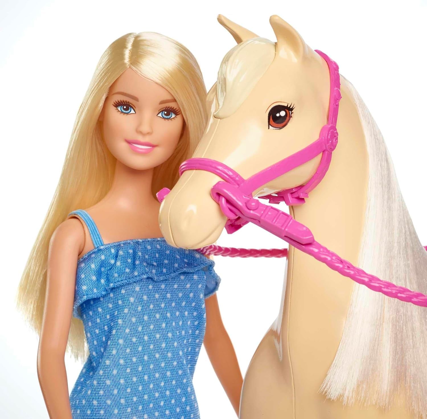 Jouet poupée Barbie et cheval, accessoires d'équitation, comprend 1 poupée et 1 cheval, convient comme cadeau pour les enfants âgés de 3 ans et plus, FXH13